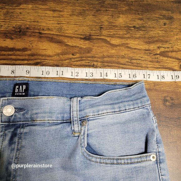 GAP Girlfriend Jeans Size 31 High Rise Medium Light Wash Stretch Denim - Picture 6 of 12